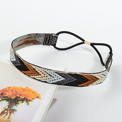 Bohemian Elastic Headband Retro Arrow Tip Printed Headdress Hair Accessories