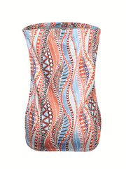 Summer All Over Print Tube Top Bandeau