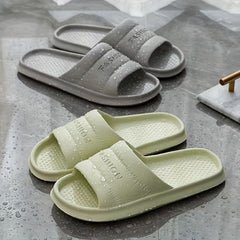 Men's Embossed Letter Slides Non Slip Slippers