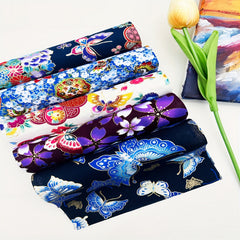 5pcs Butterfly Printed Cotton Fabric DIY Sewing And Scrapbooking Cloth