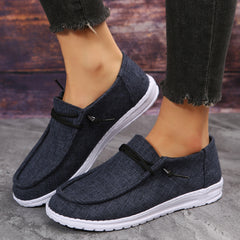 Women's Lightweight Canvas Shoes Solid Lace Up Low Top Comfy Casual Sneakers