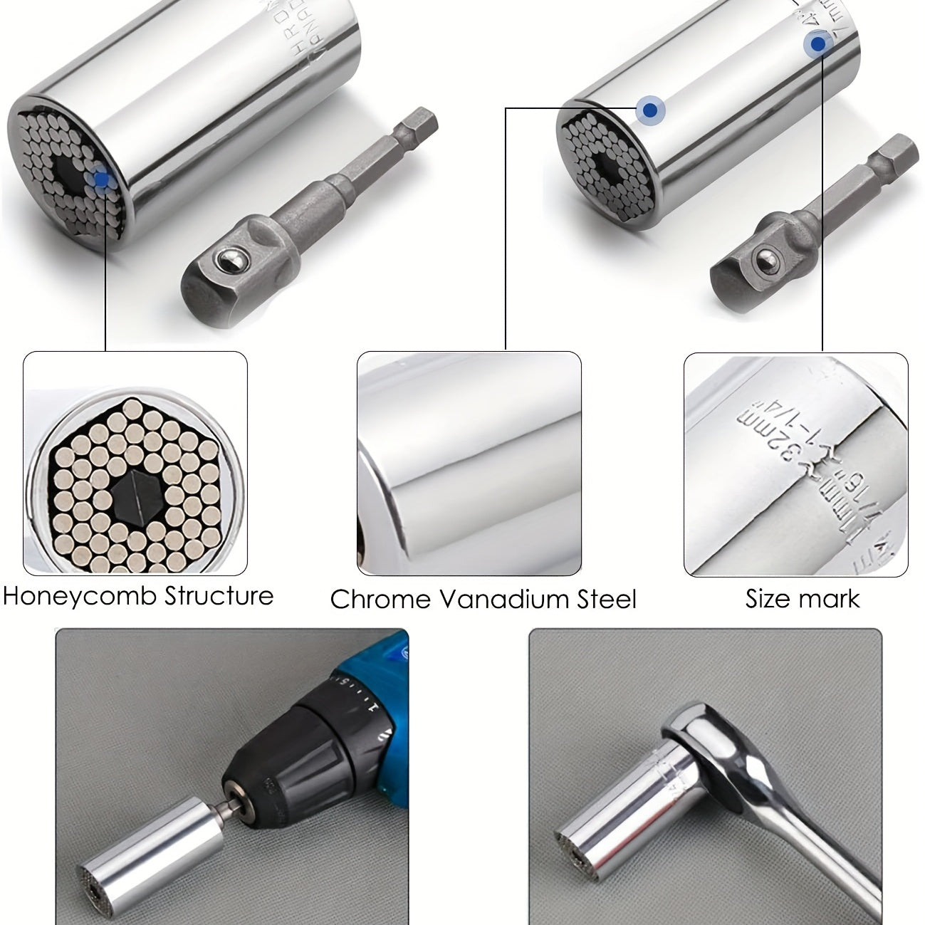 Multifunctional Wrench Socket with Connecting Rod Universal Wrench Socket