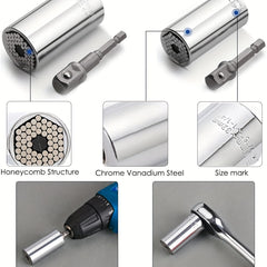 Multifunctional Wrench Socket with Connecting Rod Universal Wrench Socket
