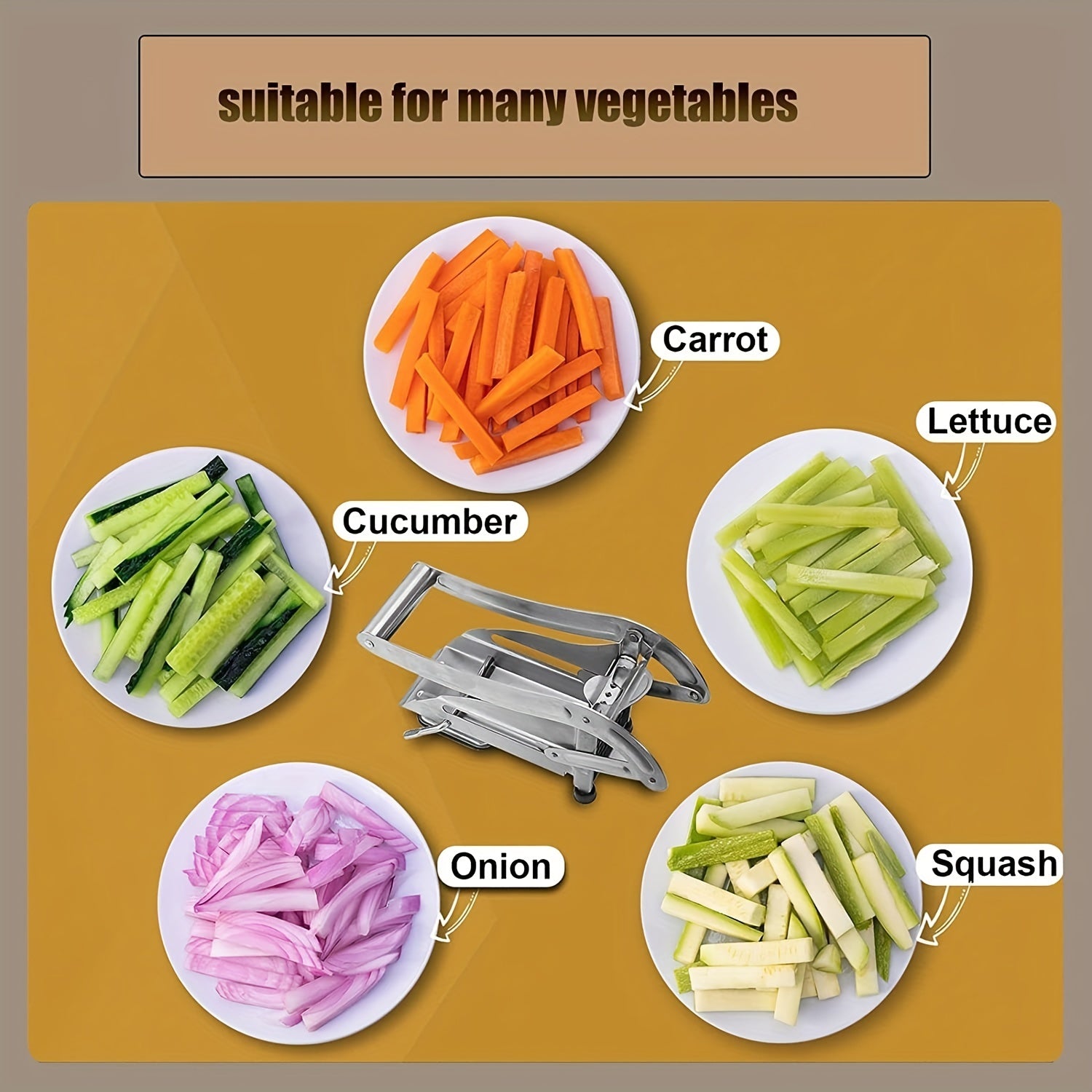French Fry Cutter Commercial Stainless Steel Potato Vegetable Slicer