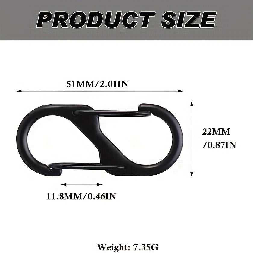 20pcs Small Carabiner Clips Key Double Clip Hook Alloy Carabiners Spring Clip