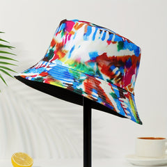 Boho Tie Dye Bucket Hat Vintage Fisherman Cap