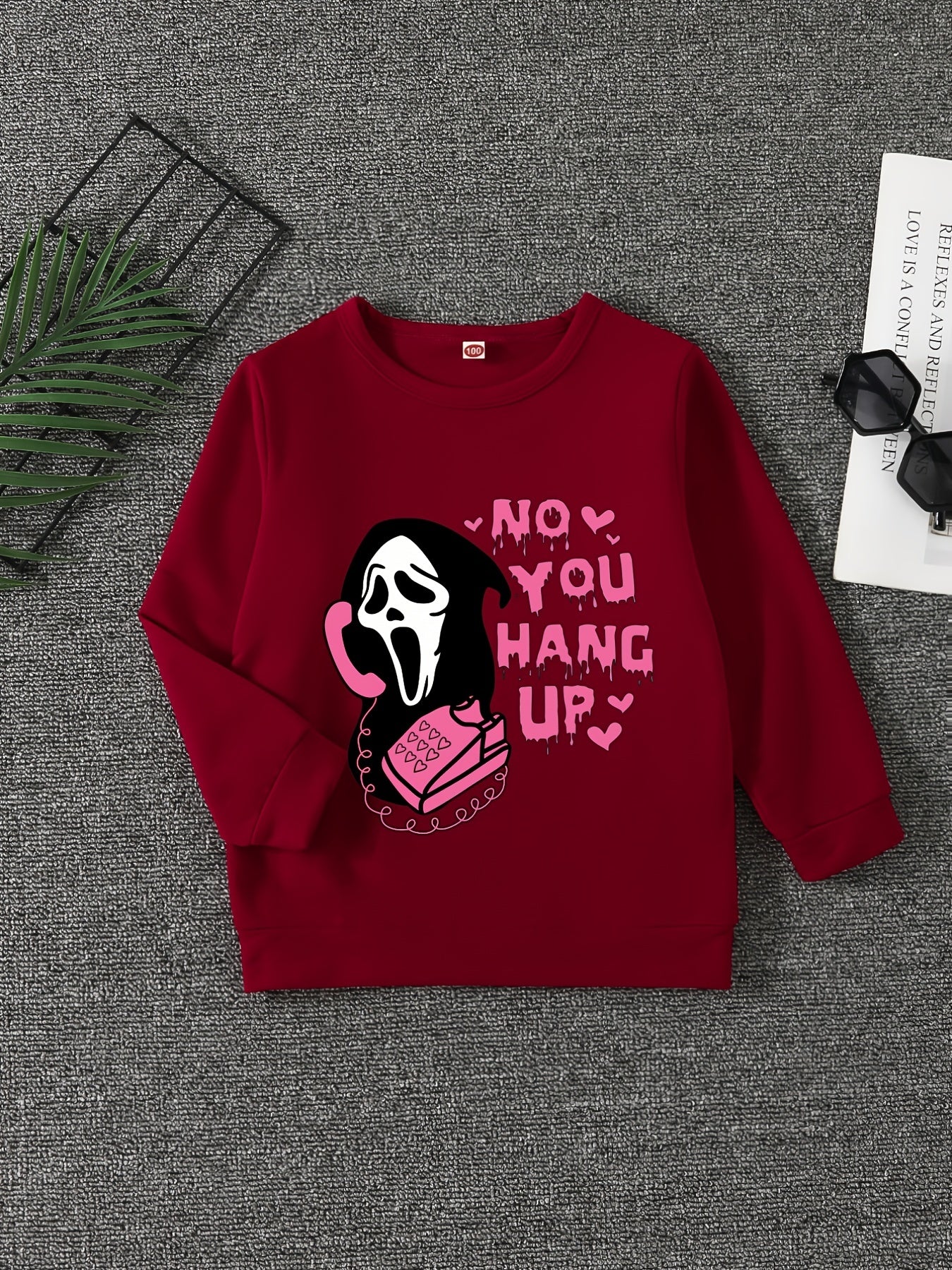 Girls' ''No You Hang Up'' Graphic Sweatshirt Halloween Clothing