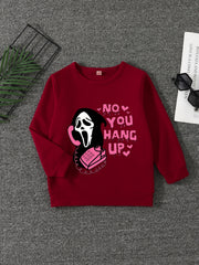 Girls' ''No You Hang Up'' Graphic Sweatshirt Halloween Clothing