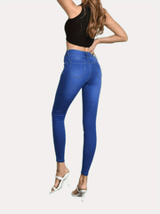 High Waist Skinny Jeans Slim Fit Ankle Length Denim Pants