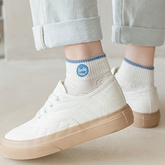 5 Pairs Smiling Face Pattern Socks Low Cut Ankle Socks Women's Stockings