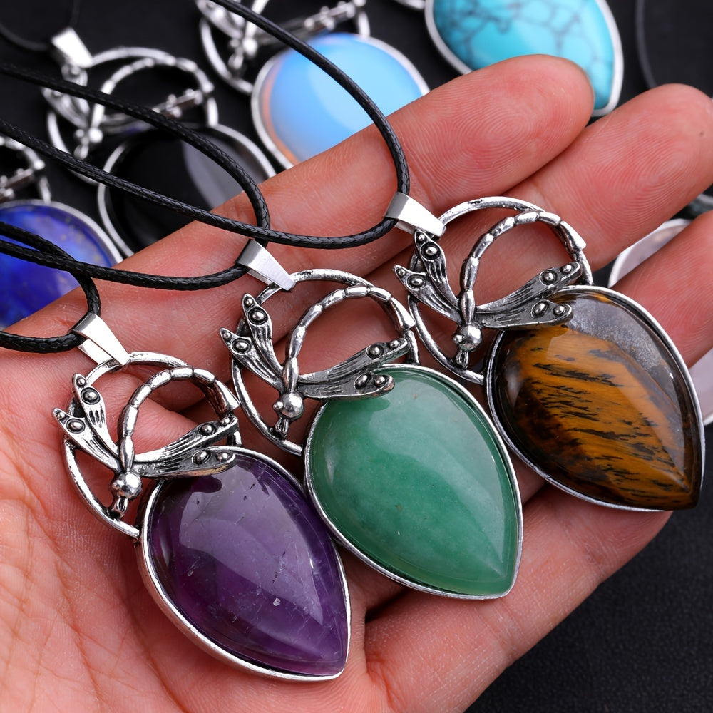 Dragonfly Droplet Necklace Healing Crystal DIY Jewelry