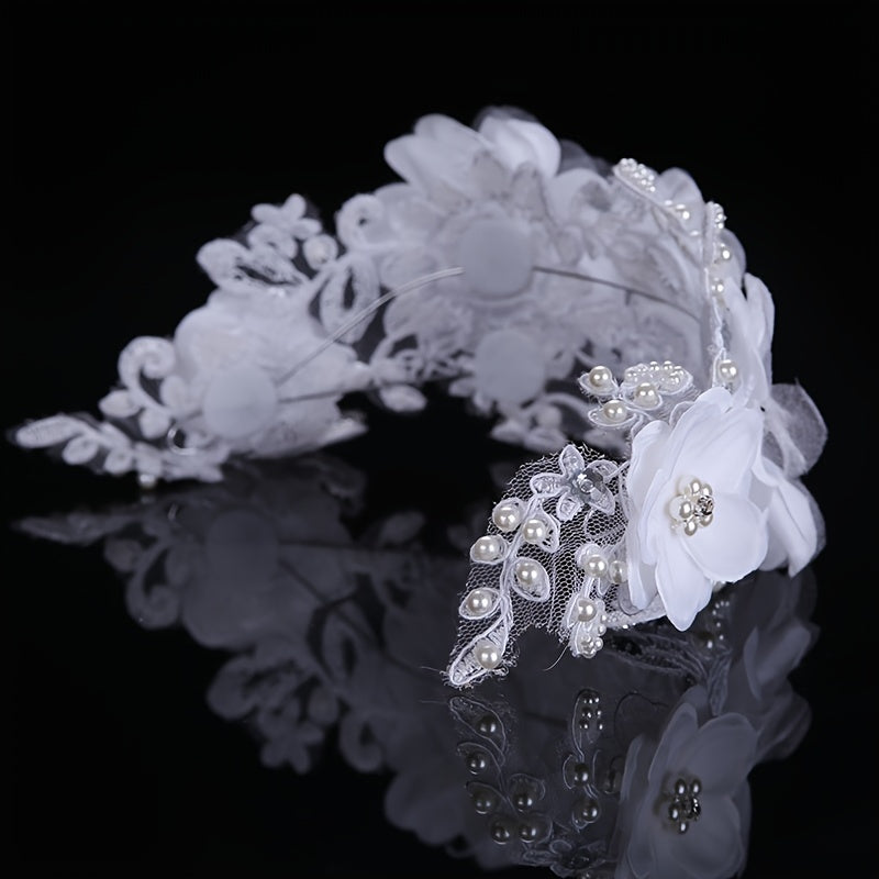 Lace Bride Hair Band Wedding Hair Accessories Yarn Flower Bride Headband