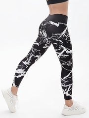 Marble Pattern Yoga Fitness Leggings High Waist Casual Sports Pants