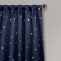 Star Printed Polyester Curtains Rod Pocket Curtain for Home Decor