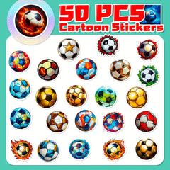 50pcs Football Series Stickers Laptop Helmets Water Cup Decoration