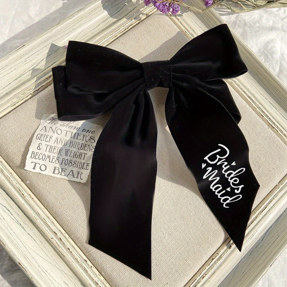 Custom Velvet Bridal Bow Headpiece with Rhinestone Accents
