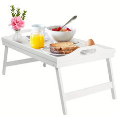 Wooden Bed Tray Table Folding Legs Serving Breakfast TV Laptop Snack Large