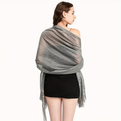 Flower Embroidery Tassel Shawl Wrap Long Cape Decorative Travel Beach Towel