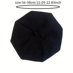 Embossed Beret Solid Vintage Painter Cap Octagonal Hat For Women