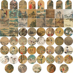 61pcs Chinese Art Stickers Waterproof for Laptops Skateboards Wa