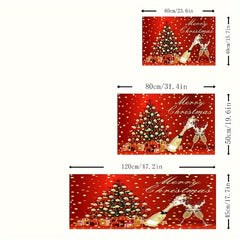 1pc Christmas Decorative Rug Hand Washable Carpet