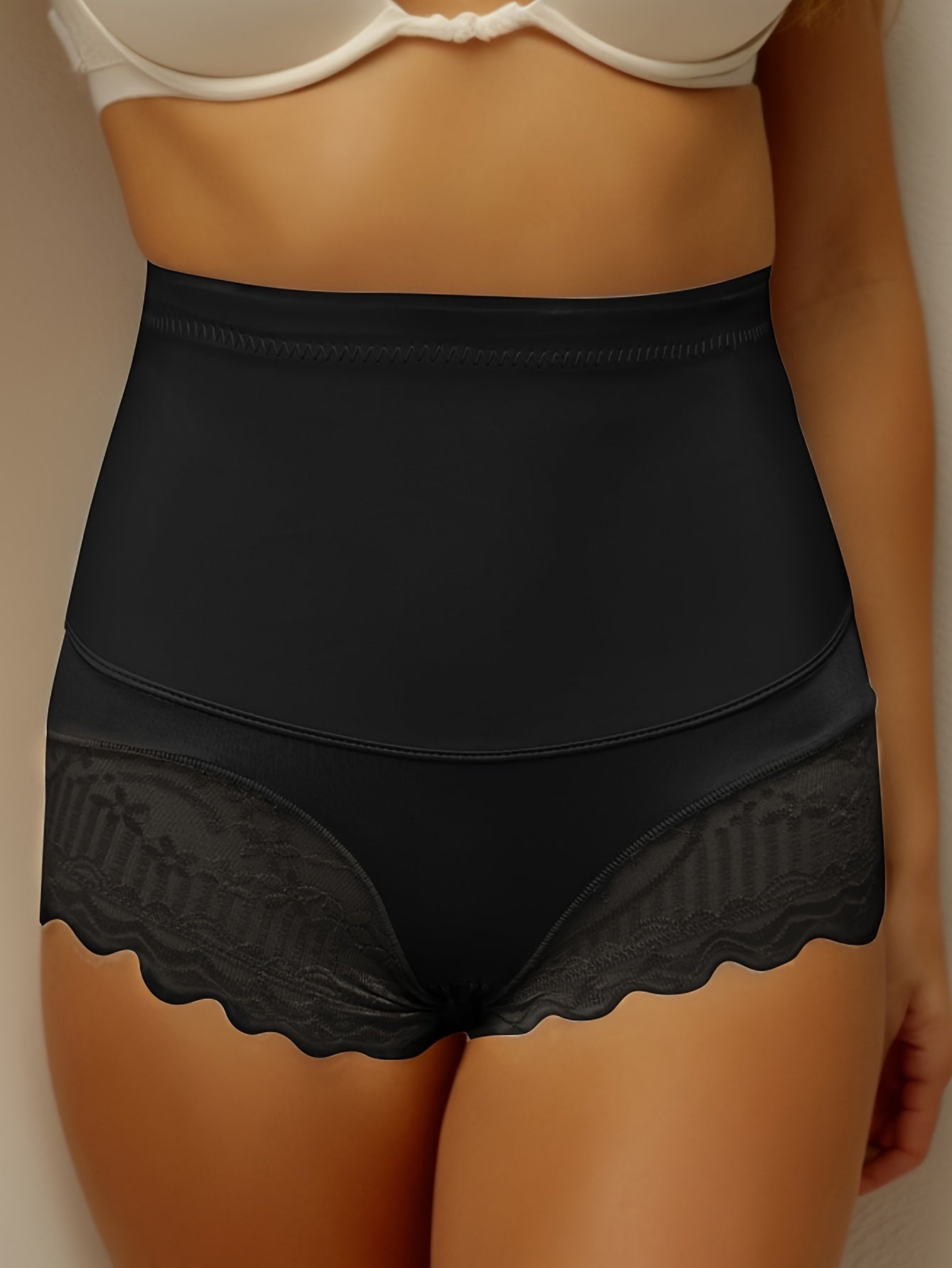 Lace Stitching Briefs Comfy Stretchy Panties Women's Lingerie