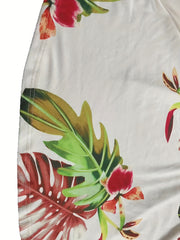 Tropical Print Off Shoulder Top & Shorts Set
