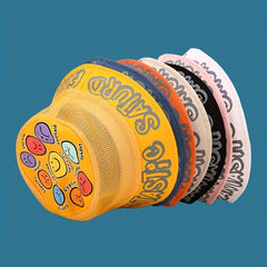 Kids Cartoon Fisherman Hat Breathable Mesh Sun Protection Bucket Hat