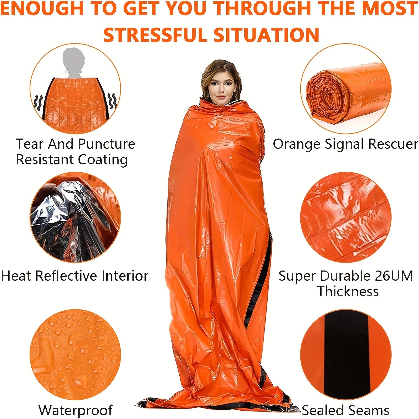 3pcs Emergency Sleeping Bags Heat Insulation Warm Sleeping Bag