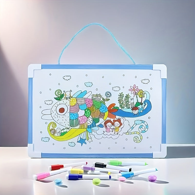12pcs Erasable Graffiti Board Set with Whiteboard, Pens & Magnetic Fasteners