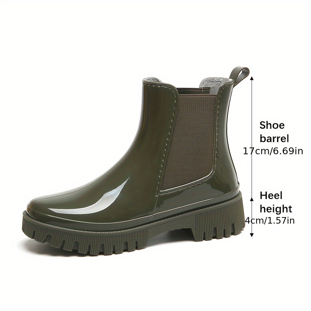Women's Thick Bottom Waterproof Rain Boots, Slip-resistant