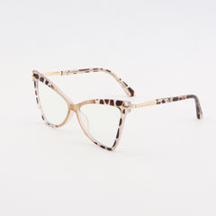 Street Cat Eye Khaki Anti Light PC Flat Glasses
