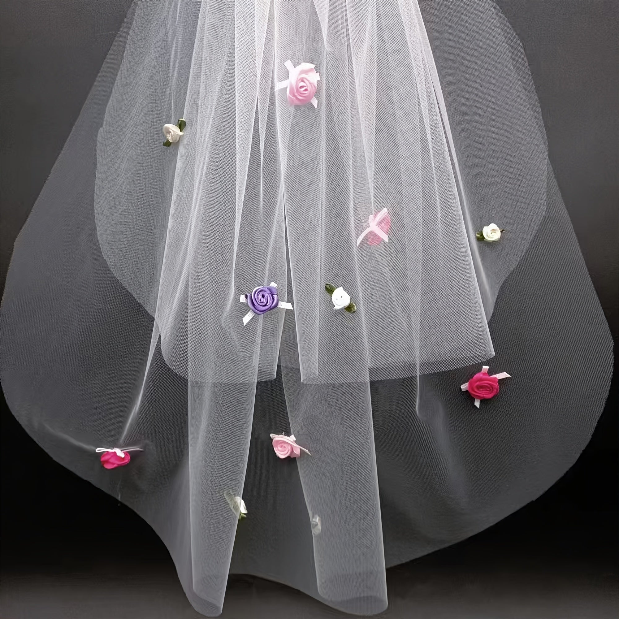 Rose Bridal Veil for Church Weddings