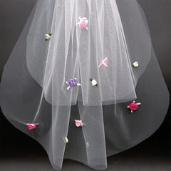 Rose Bridal Veil for Church Weddings