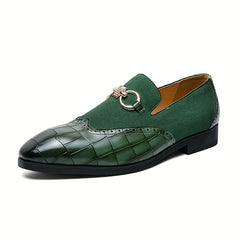 Men's Textured Brogue Loafer Shoes Slip On Comfy Non-slip Shoes