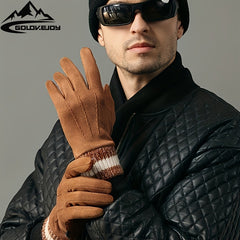 Winter Fleece Non-slip Gloves Men's Outdoor Plus Velvet Wear-resistant