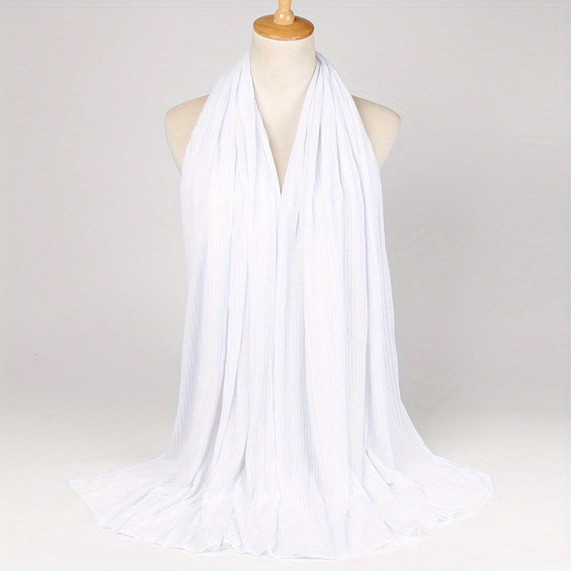 Classic Wrinkle Shawl Long Thin Sunscreen Shawl Breathable Scarf
