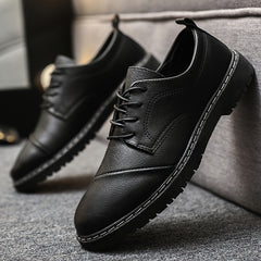 Men's PU Leather Derby Shoes Lace Up Front For Office Business Formal