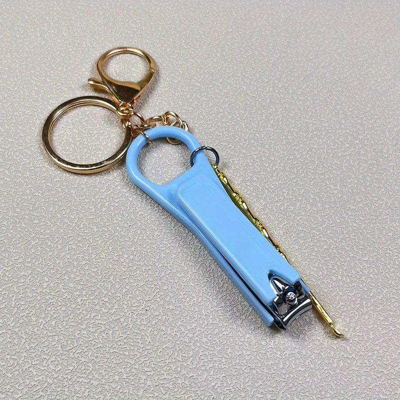 Macaroon Nail Clipper Earpick Keychain Bag Car Pendant Keyring
