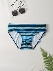 Men's Stripe Quick Dry Triangle Briefs Swimwear for Summer