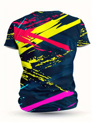 Graffiti Graphic Crew Neck Sports T Shirt Quick Drying