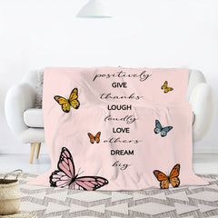 Butterfly Print Blanket Microfiber Warm Throw for Living Room Sofa Camping