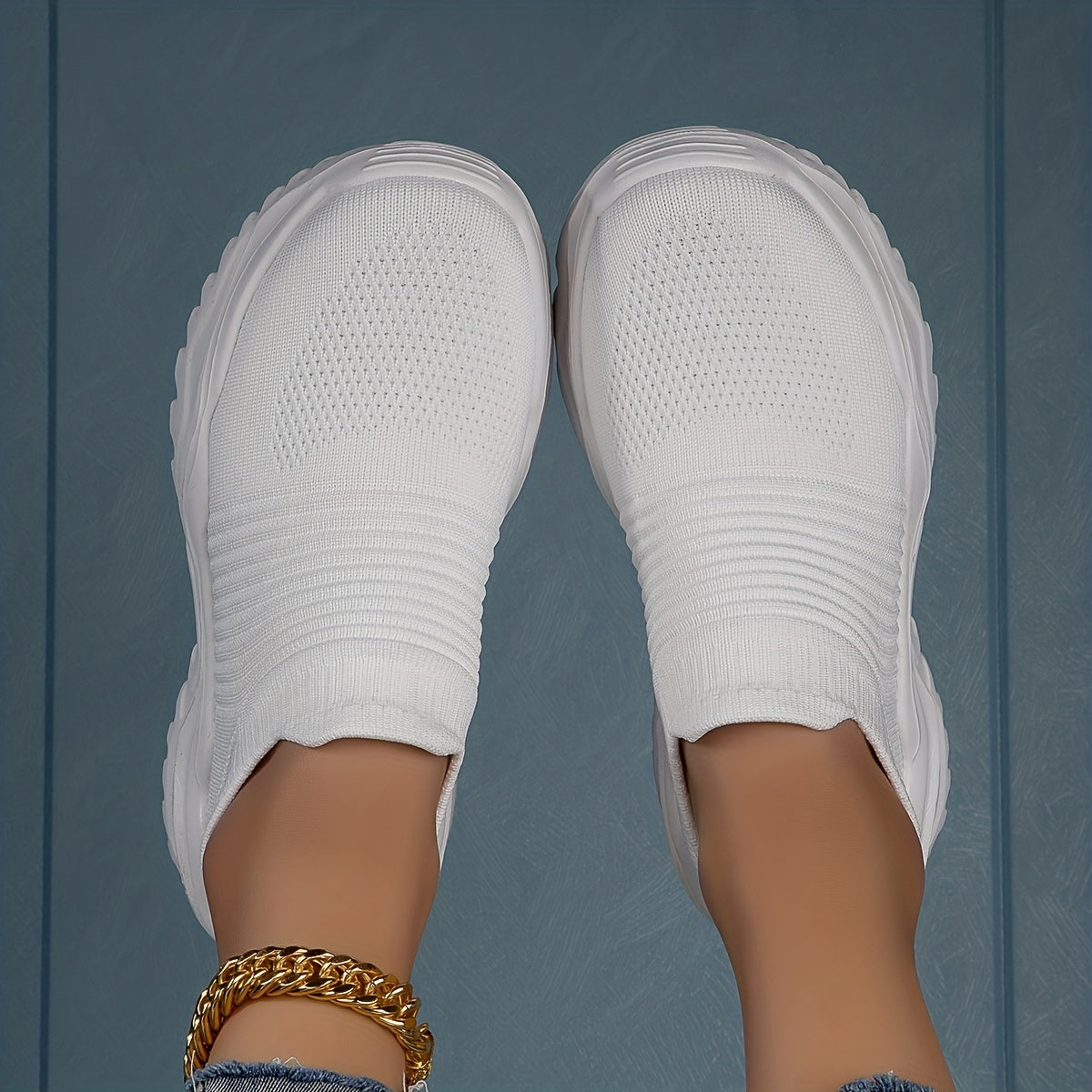 Women's Knitted Sock Sneakers Comfy Slip On Outdoor Sports Shoes