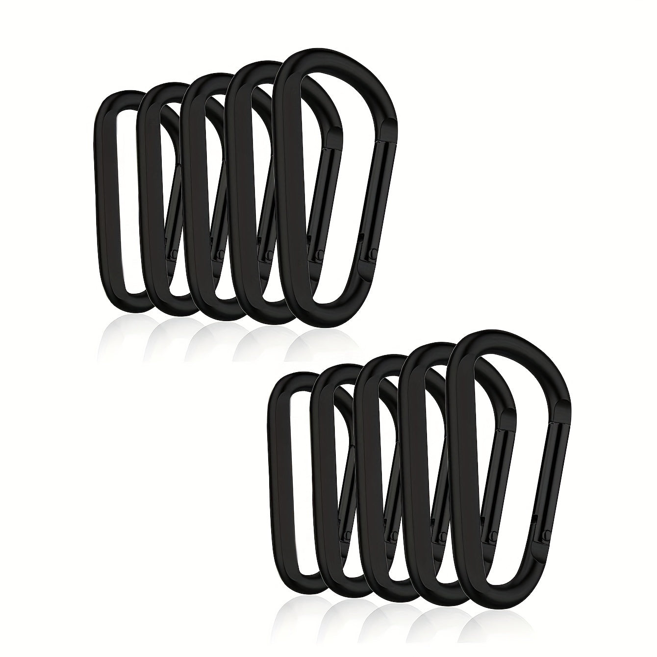 10pcs Aluminum D Ring Carabiner Clip Keyring Hook