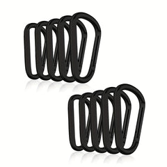 10pcs Aluminum D Ring Carabiner Clip Keyring Hook