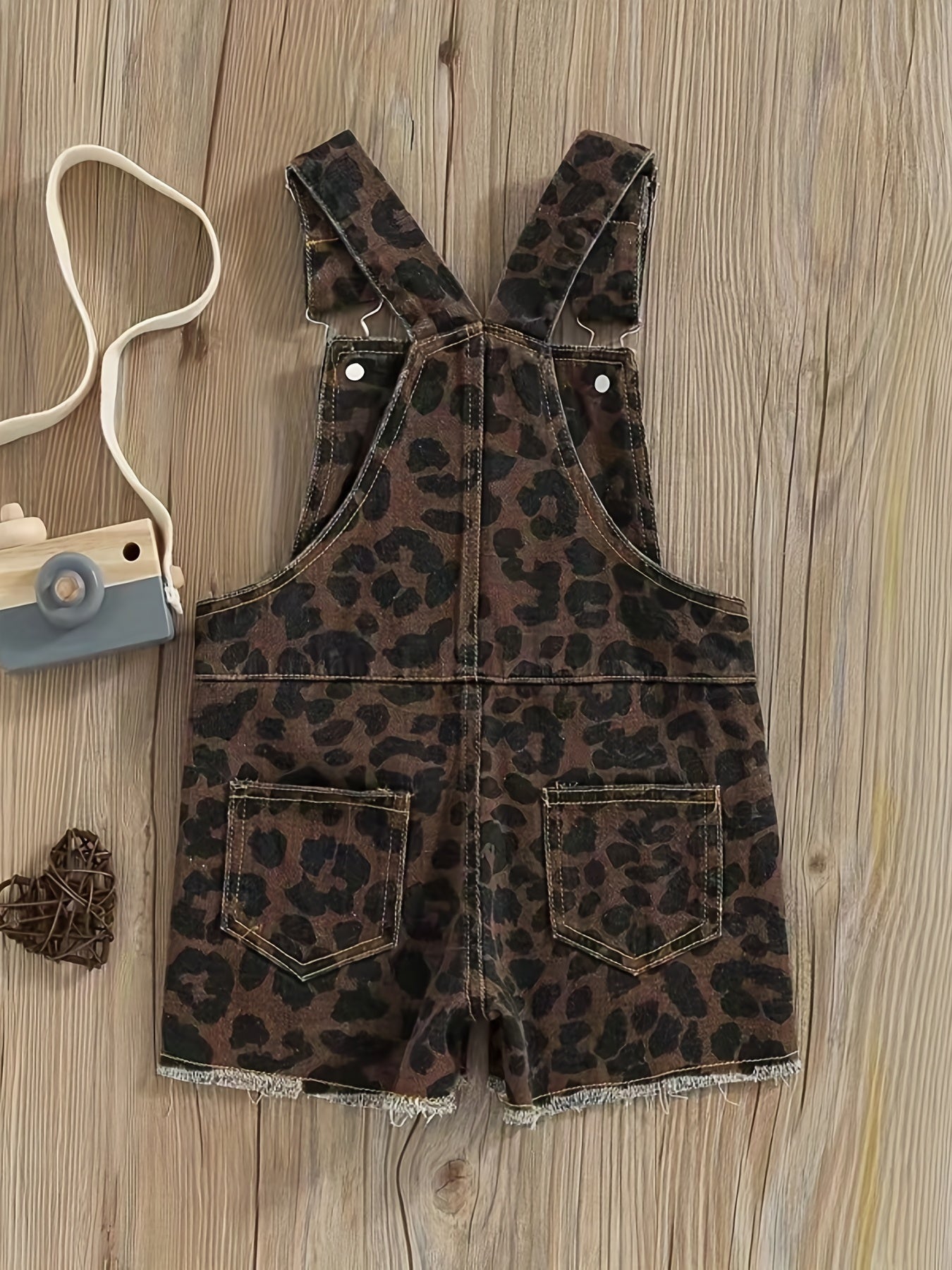 Baby Girls Ripped Denim Overalls Shorts