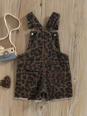 Baby Girls Ripped Denim Overalls Shorts