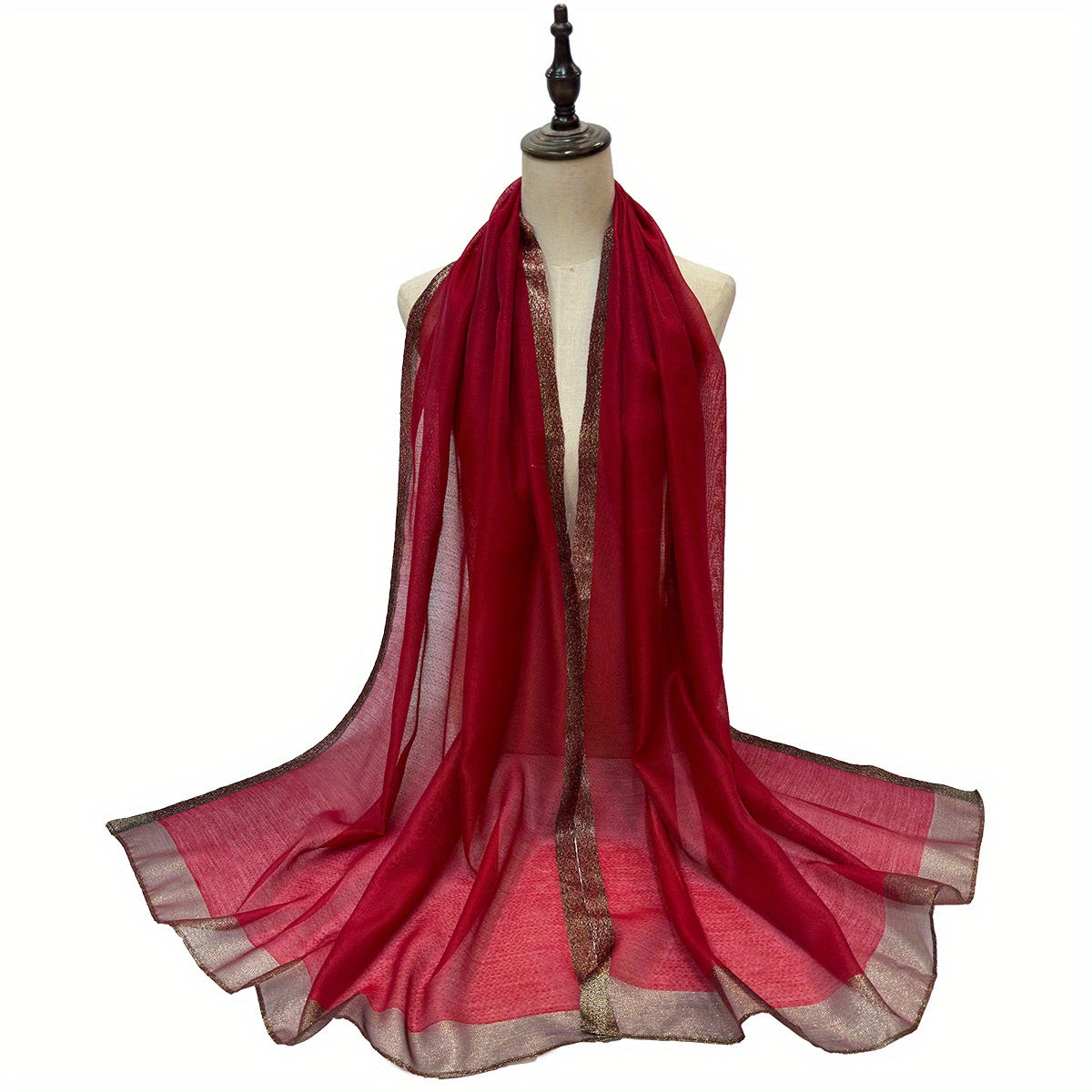 Silk Block Scarf Causal Shawl Thin Breathable Windproof Head Wrap