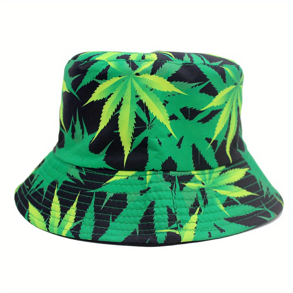 Maple Leaf Print Fisherman Hat Sunshade Sunscreen Basin Hat