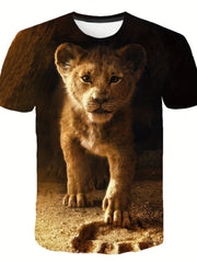 Unisex Baby Lion Graphic T shirt Active Short Sleeve Tee